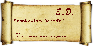 Stankovits Dezső névjegykártya